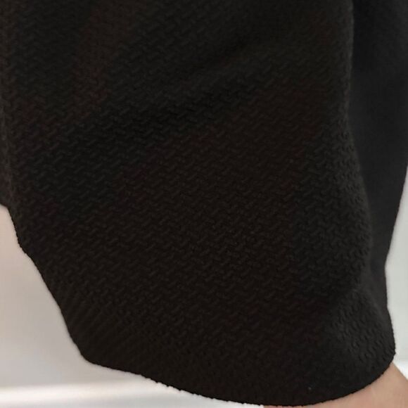 Daisy Fuentes Black Peplum Top Womens XL Short Sleeve Cute! Textured Print - Picture 6 of 6